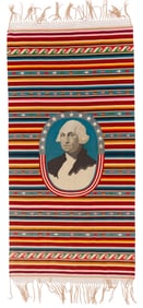 Saltillo Serape Depicting George Washington, circa 1875, 3'9 x 7'7