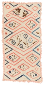 Northern New Mexico Colcha Textile, Late 19th C., 3'4'' x 7'2''