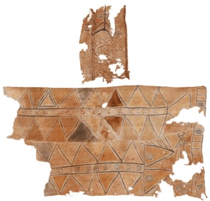 Two Coastal Wari Painted Cotton Textiles, Central Coast, Peru, c. 1000 CE