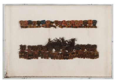 Two Proto Nazca Knit Border Fragments, South Coast, Peru, c. 100-400 CE.