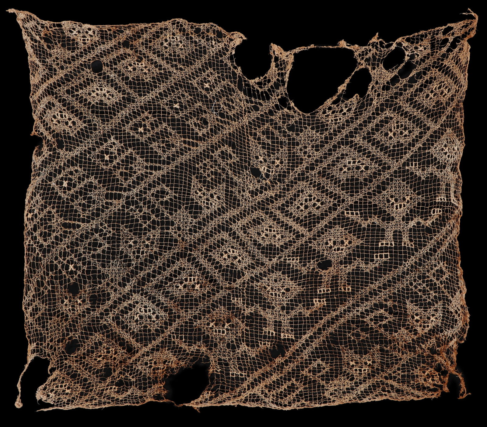 Chancay Culture Gauze Head Scarf, Central Coast, Peru, c. 1200-1550 CE: Chancay Culture Gauze Head Scarf, Central Coast, Peru, c. 1200-1550 CE. A top quality example of the delicate cotton headscarves of the Cuismancu federation where spider web thin threads are woven usi