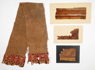 Four Textile Fragments, Chancay, Chimu, and Ica, Central Coast, 1200-1550 CE.