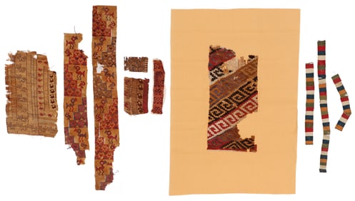 Three Chancay and Wari Culture Fragments, Central Coast, Peru, 1000-1550 CE.