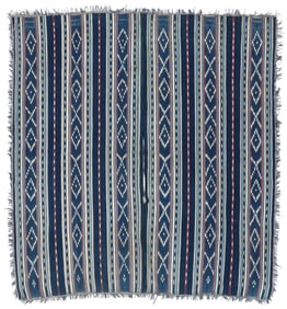 Indigo-Dyed Ikat Poncho, Ecuador, circa 1900