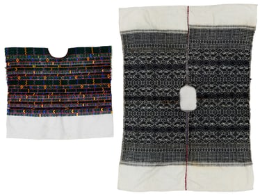 Two Embroidered Huipils, Mixco and San Miguel Chicaj, Guatemala, 1970s