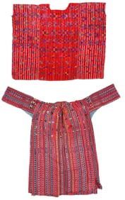 Two Embroidered Huipils, Solola and Santa Catarina Polopo, Guatemala, Mid 20th C.
