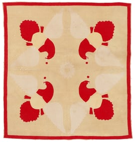 Fine American Union Eagle Applique Quilt, 19th C.