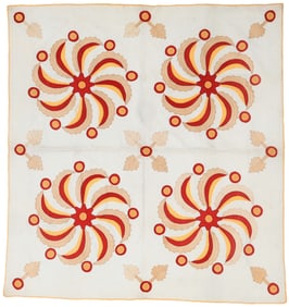 Princess Feather Applique Quilt, Early/Mid 20th C.