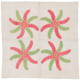Princess Feather Pieced Quilt, Early 20th C.