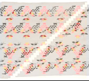 Carolina Lily Pieced Quilt, Early 20th C.