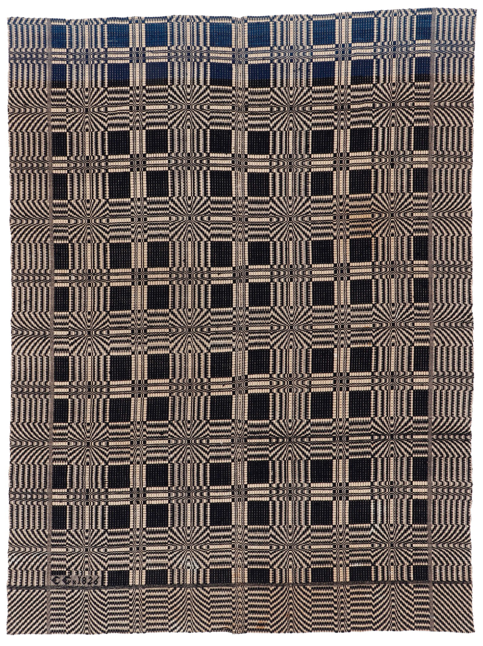 American Overshot Jacquard Coverlet, Dated 1826 (1 of 5)