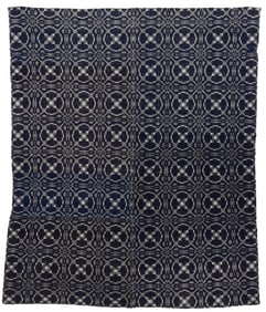 Blue and White Summer/Winter Coverlet, Early 19th C.