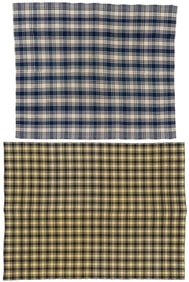 American Homespun Wool Yarn Blankets, Mid 19th C.