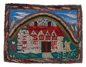 Barbara E. Merry Signed Hooked Chenille Rug