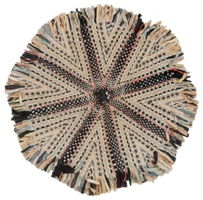 Wagon Wheel Rag Rug, American, 1930s