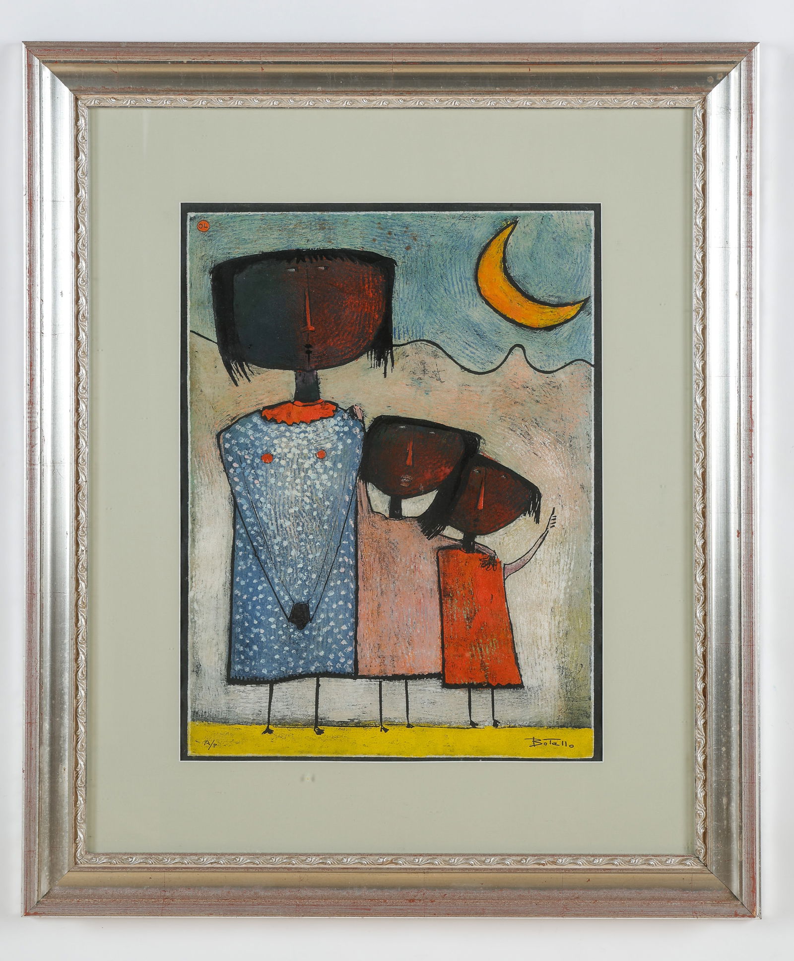 Angel Botello (Spanish, 1913-1986) "Looking at the Moon" (1 of 4)