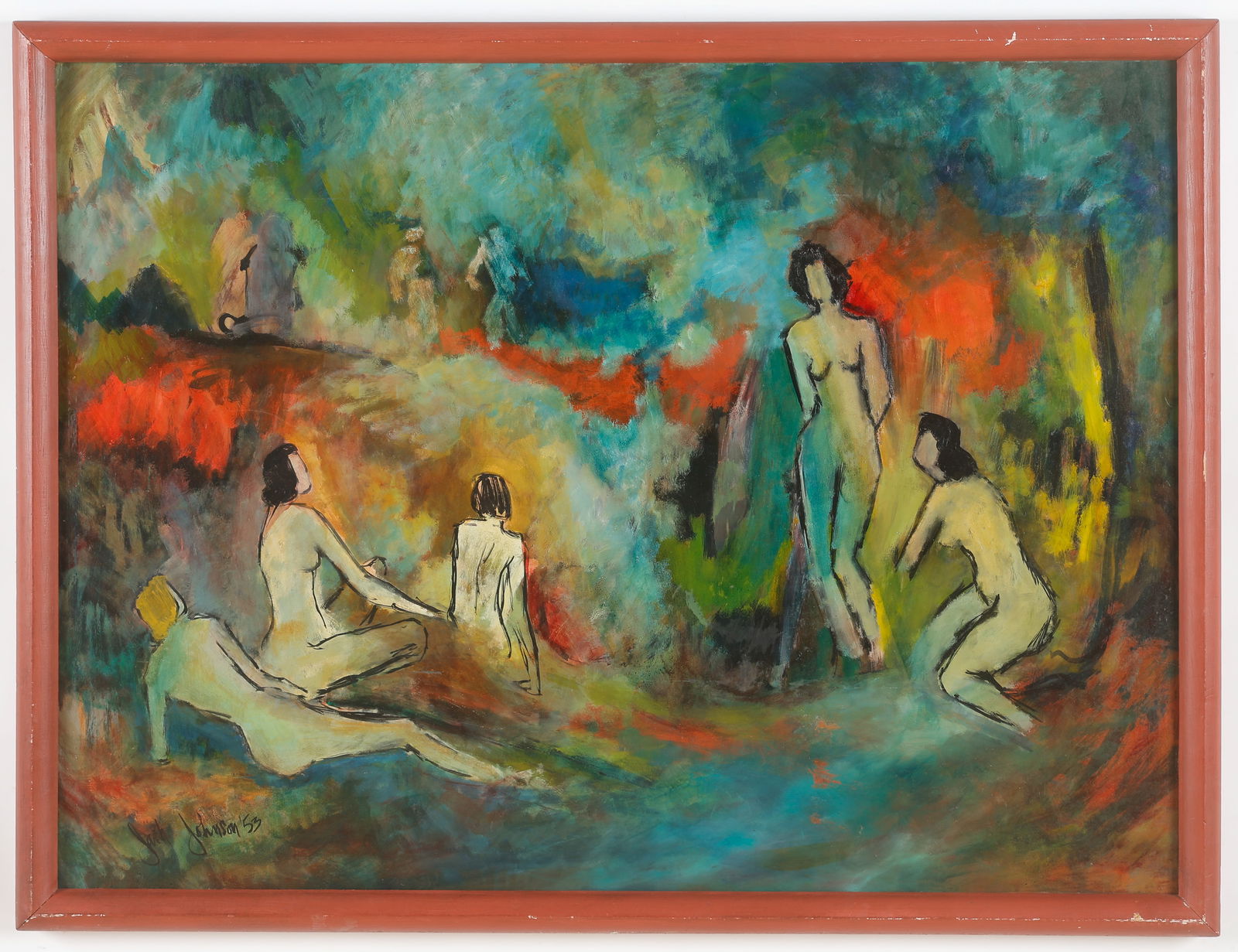 Jack Johnson (American, 20th C.) Untitled (Abstract Nudes), 1953 (1 of 3)