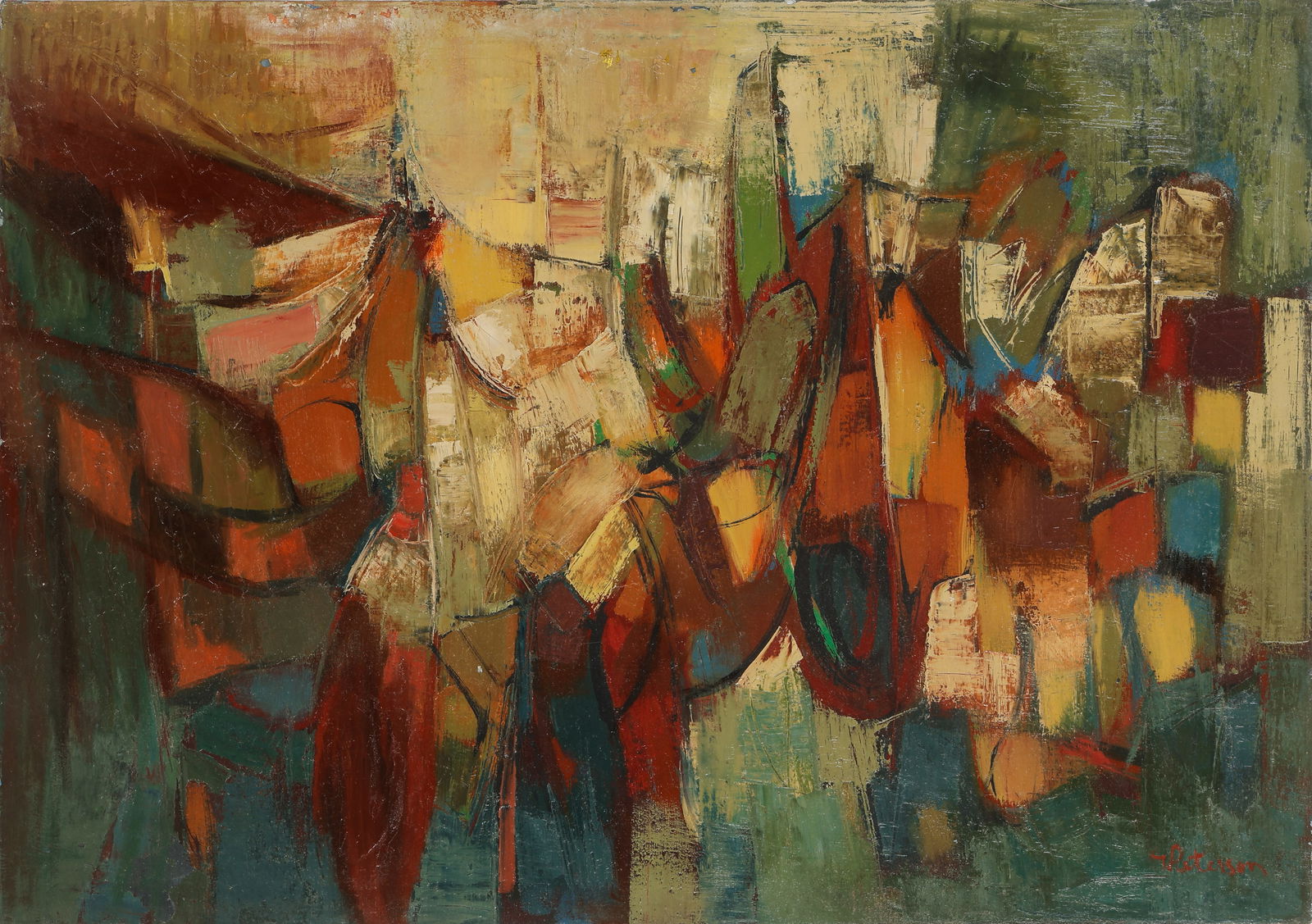 American School, Mid-Century Abstract Painting (1 of 4)