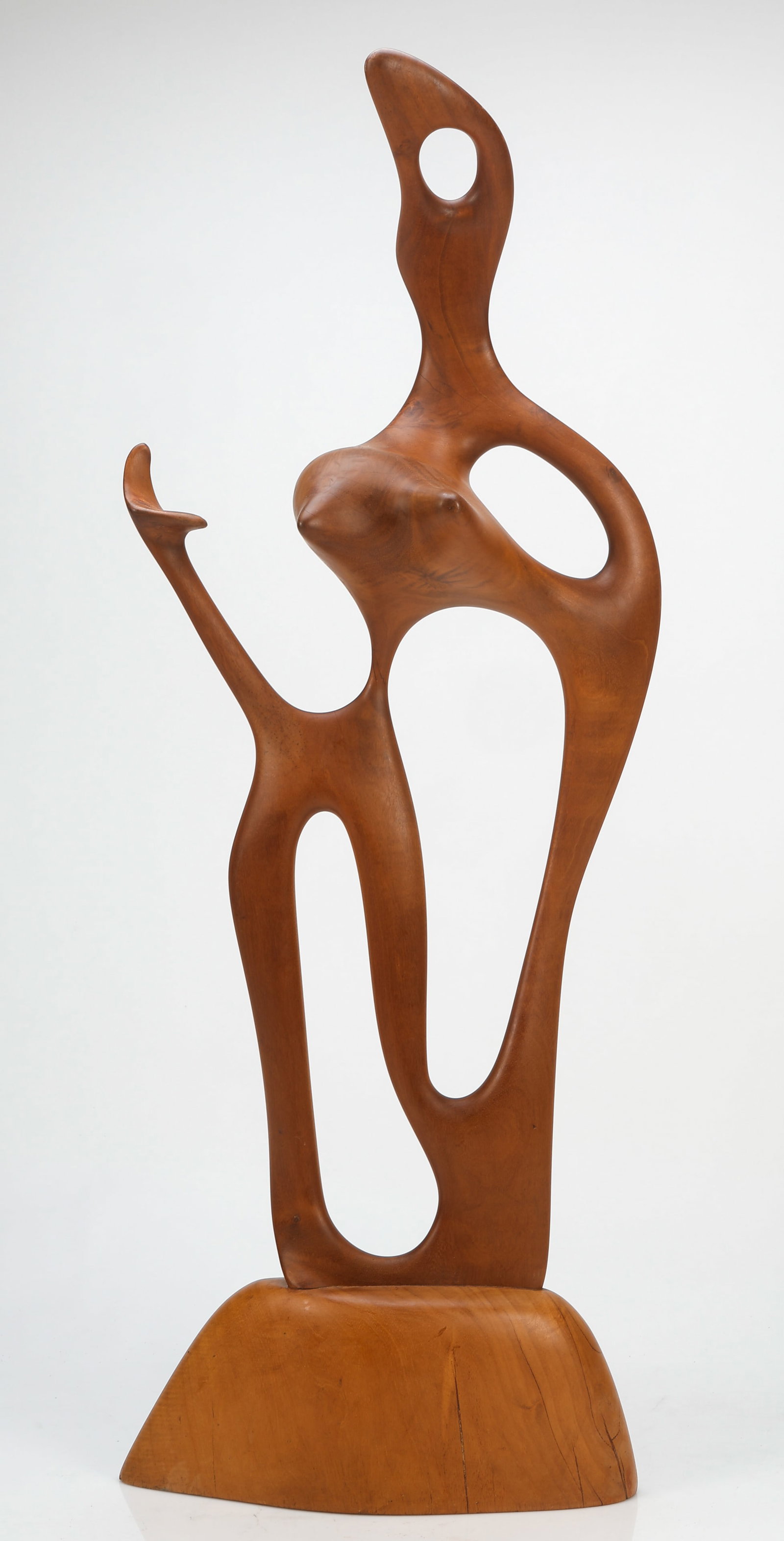 Manner of Vincent Joseph Eudovic (Saint Lucia b. 1942): Manner of Vincent Joseph Eudovic (Saint Lucia b. 1942) Freeform Abstract, 1986, carved wooden sculpture. Size: 43.5'' x 16'' x 4.5'' (110 x 41 x 11 cm).