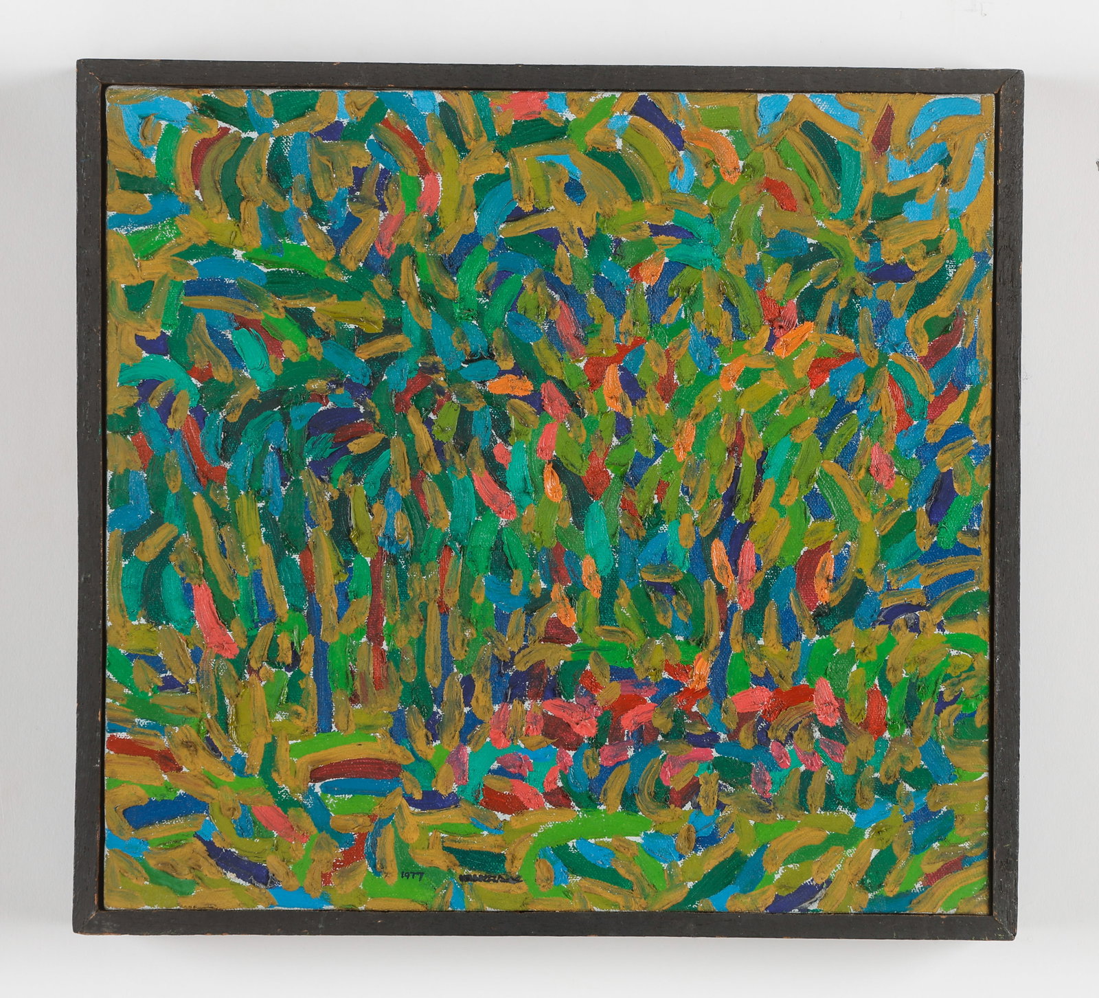 Ibarra de la Rosa (Filipino/Philippines, 1943-1997) "Portion of Fort Santiago XXVII," 1977: Ibarra de la Rosa (Filipino/Philippines, 1943-1997) "Portion of Fort Santiago XXVII," 1977, oil painting on canvas, signed and dated, titled on verso. Framed. Features gallery label from The Luz Galle