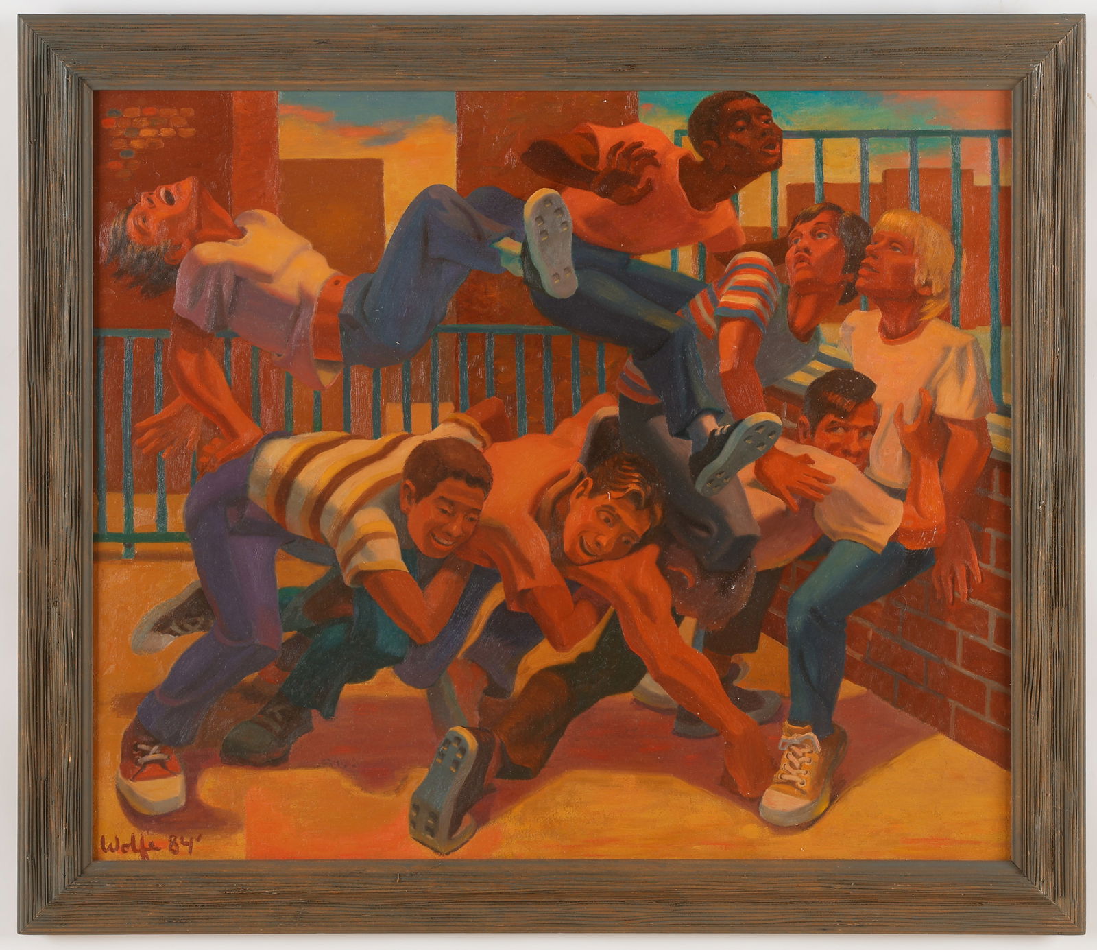 John D. Wolfe (American, 20th C.) "Johnny Rides The Pony," 1984 (1 of 5)