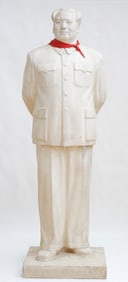 A Rare And Monumental Plaster Statue Of Mao Zedong, H: 89"