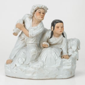 Ceramic Figural Group Representing Vietnam, C.1970