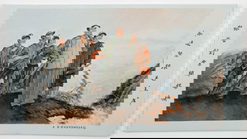 Chinese Cultural Revolution Porcelain Plaque, C.1972by Wu Kang