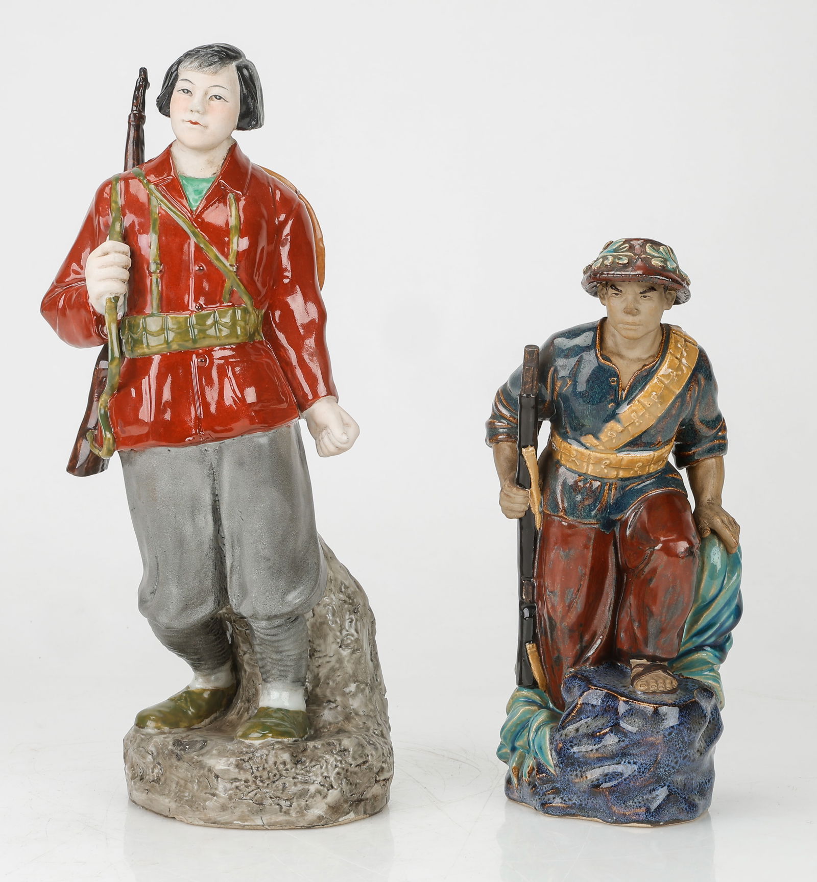 2 Chinese Ceramic Statues Of Vietnamese Militia (1 of 4)