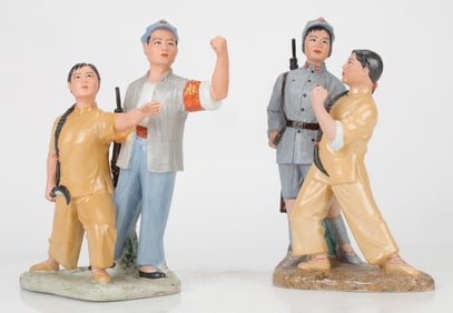 2 Ceramic Figures with Revolutionary Opera Themes