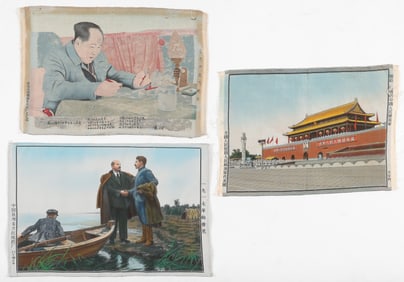 3 Chinese Hand-Colored Textiles