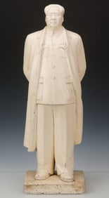 Chinese Plaster Statue of Chairman Mao, H: 29"