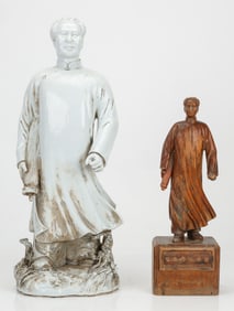 2 Chinese Cultural Revolution Statues Of Mao Zedong Goes to An Yuan