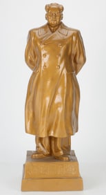 Chinese Standing Statue of Mao on Rectangular Base, H: 34"