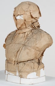 Mao Zedong Bust in Original Wrapping Paper with String Ties, H: 31.5"