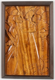 Chinese Carved Wood Wall Panel