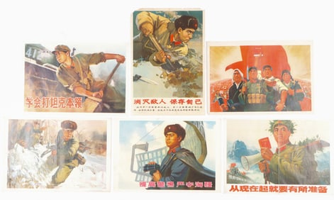 6 Chinese People's Liberation Army Posters, c. 1960s-70s
