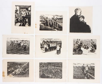 9 Chinese Communist/Cultural Revolution Woodcuts