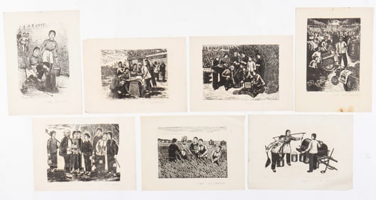 7 Chinese Cultural Revolution Woodcuts