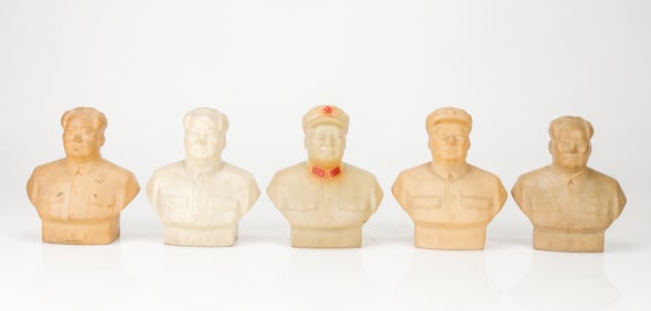 5 Cultural Revolution Rubber Busts of Mao Zedong (1893-1976)