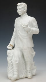 Chinese Porcelain Statue of Joseph Stalin, H: 17"
