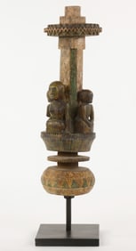 Sasak People's Architectural Column Base, Lombok, Indonesia, H:45"