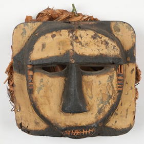 An Old And Rare Carved And Polychrome Eket Mask, Nigeria