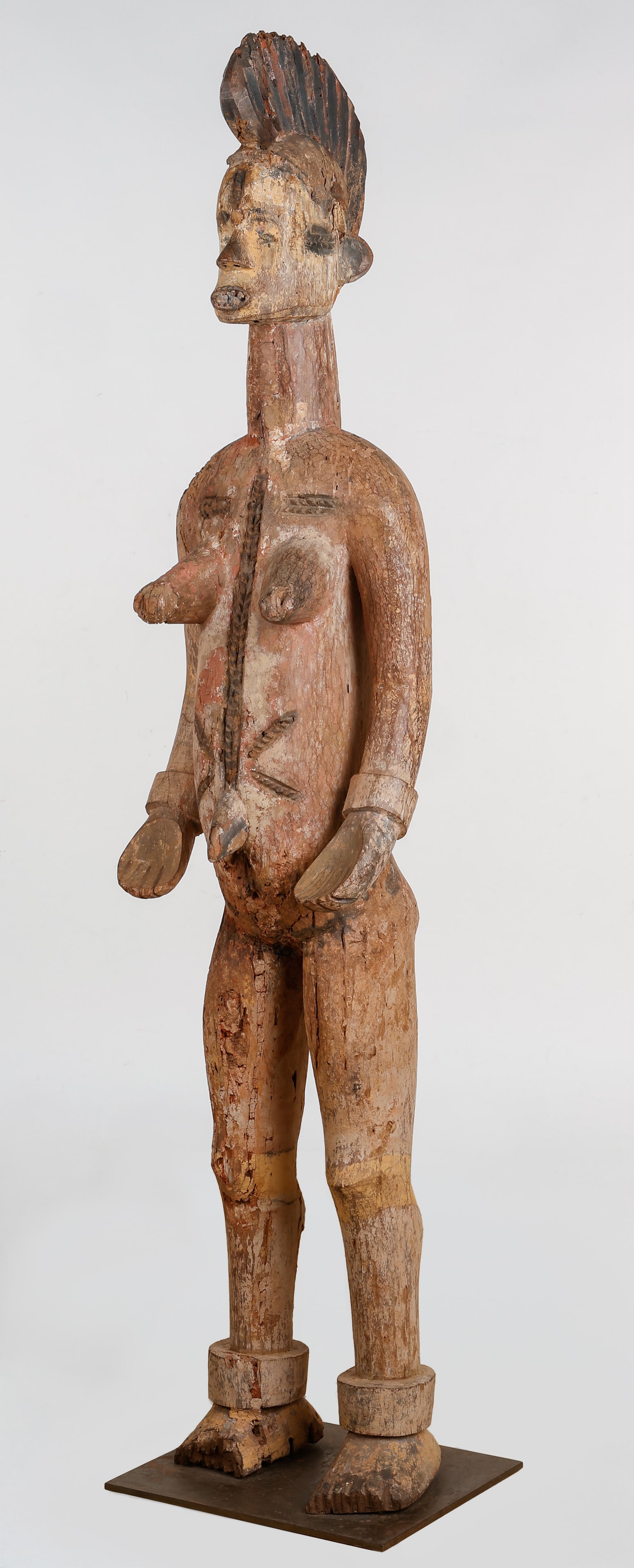 African Female Igbo Alusi Figure, Nigeria, H: 61" (1 of 5)