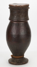 African Bakuba Drum, DRC, Pre 1950, Ht. 27.5"