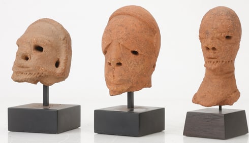 3 Votive Terracotta Heads, Sokoto Culture, Nigeria