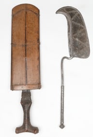 A Tikar Sword And Sheath And A Verre Ritual Axe