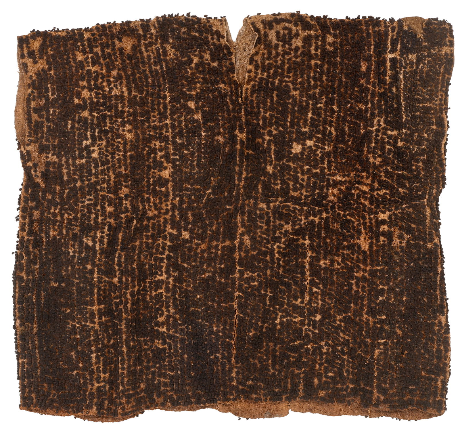 African Bamileke Ceremonial Dance Cloak, Cameroon: African Bamileke Ceremonial Dance Cloak, Cameroon. Fabric and human hair. Size: 3'7'' x 3'3'' (109 x 99 cm). Provenance: Ex. collection of Michelle Gilbert.