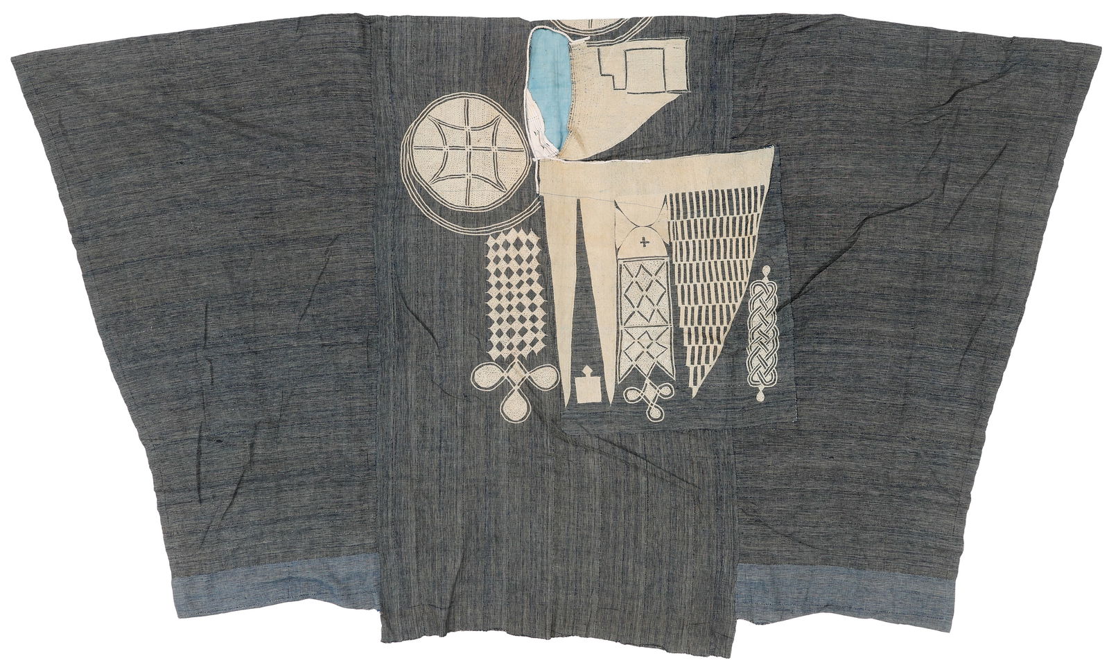 Fine Yoruba Indigo Dyed Chief's Robe Agbada, Nigeria, Early 20th C. (1 of 4)