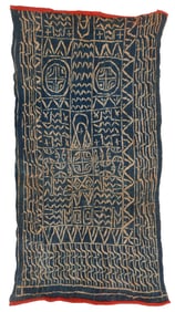 Large Bamileke Chief's Ndop Prestige Cloth, Cameroon, Early-Mid 20th C.